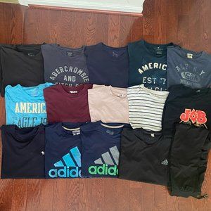 Adidas, Nike, A&F, American Eagle, Uniqlo 15 piece Men Tshirt Bundle, XL, XXL